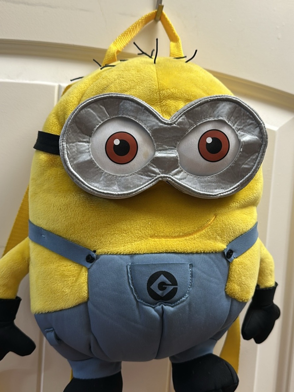 Minions Plush Backpack with Gru Logo - Yellow & Blue